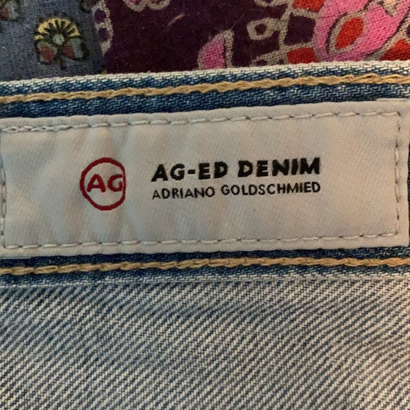 AG-ED denim The Isabelle high rise straight crop distressed light wash j… - Picture 3 of 13